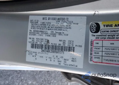 2011 Mercury Milan Hybrid from USA, damaged, VIN 3MEDM0L30BR601275